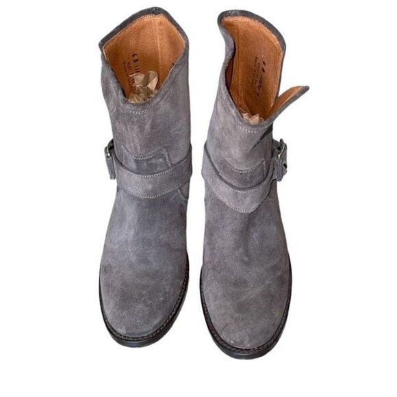 Frye‎ Womens Hannah Engineer Suede Ankle Bootie Boots Gray Size 6B NWOT - Picture 2 of 7
